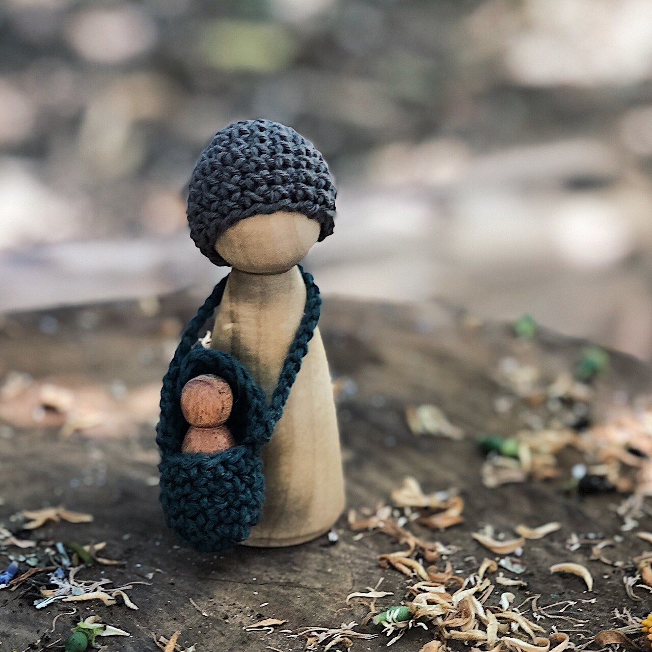 Fern + Sprout Mother Baby Peg Doll Set