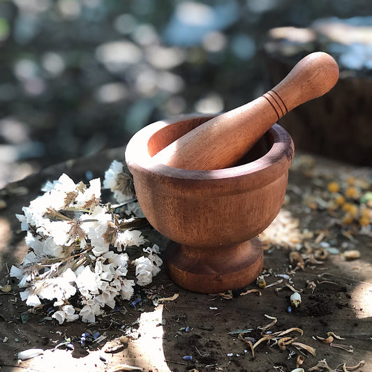 Wooden Mortar and Pestle