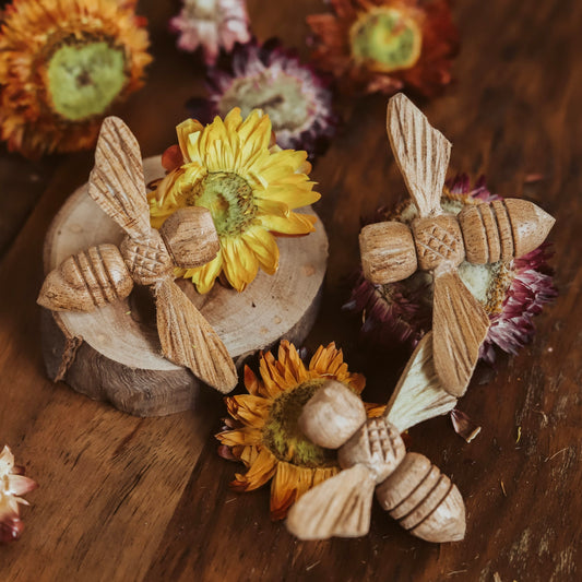 Wooden Bees (Set of 3)
