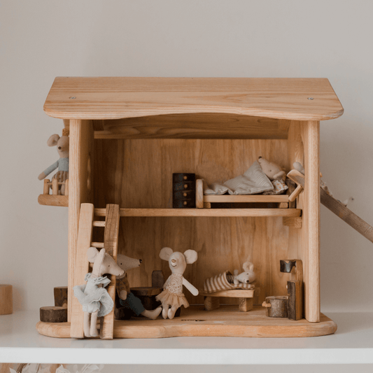 Two Story Cottage Doll House Wooden